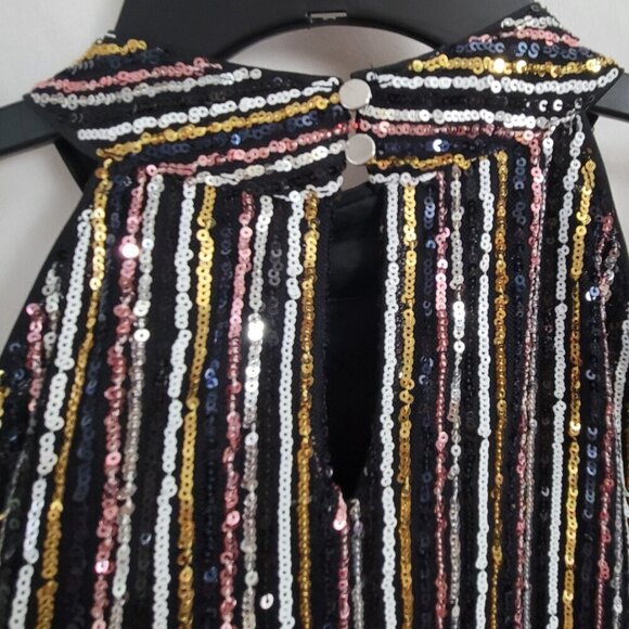NEW Cable & Gauge Halter Top Medium Sleeveless Sequined sparkly metallic NWT - Picture 5 of 10